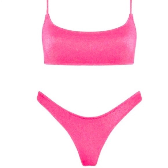 triangl swimwear Other - NEW TRIANGL PITAYA SPARKLE Bikini Neon Hot Pink Glitter Stretch with Pouch